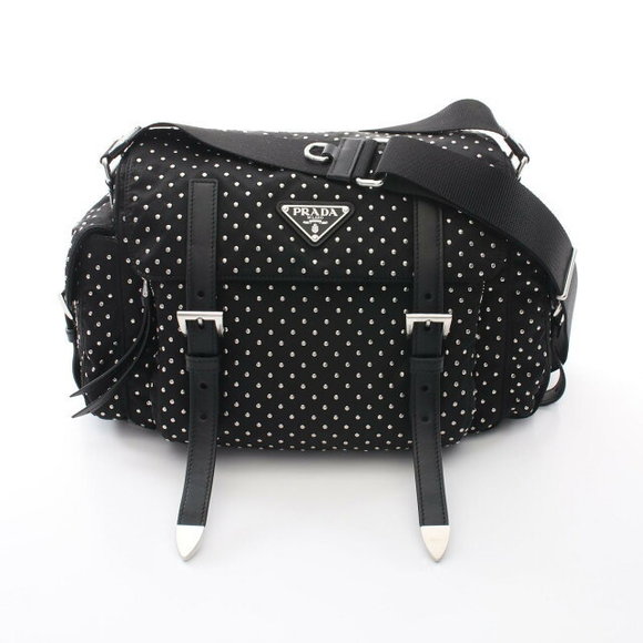 Prada Studded Shoulder Bag Black - Picture 1 of 5